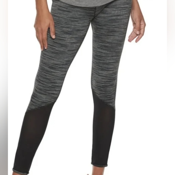 a:glow Striped Black and Gray Leggings - Picture 1 of 6
